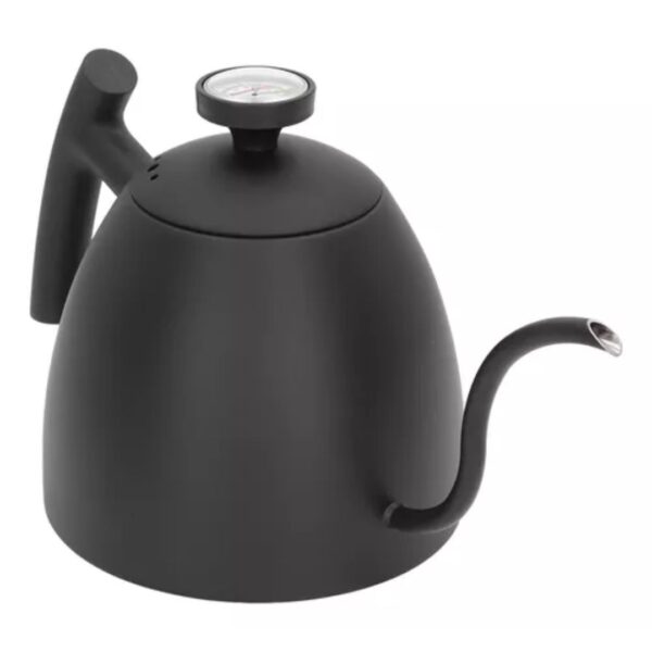 jarra cuello de ganso - Kettler Negra elegante con termómetro de lado