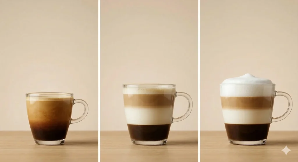 Tabla Definitiva Diferencias entre Capuchino, Latte y Flat White